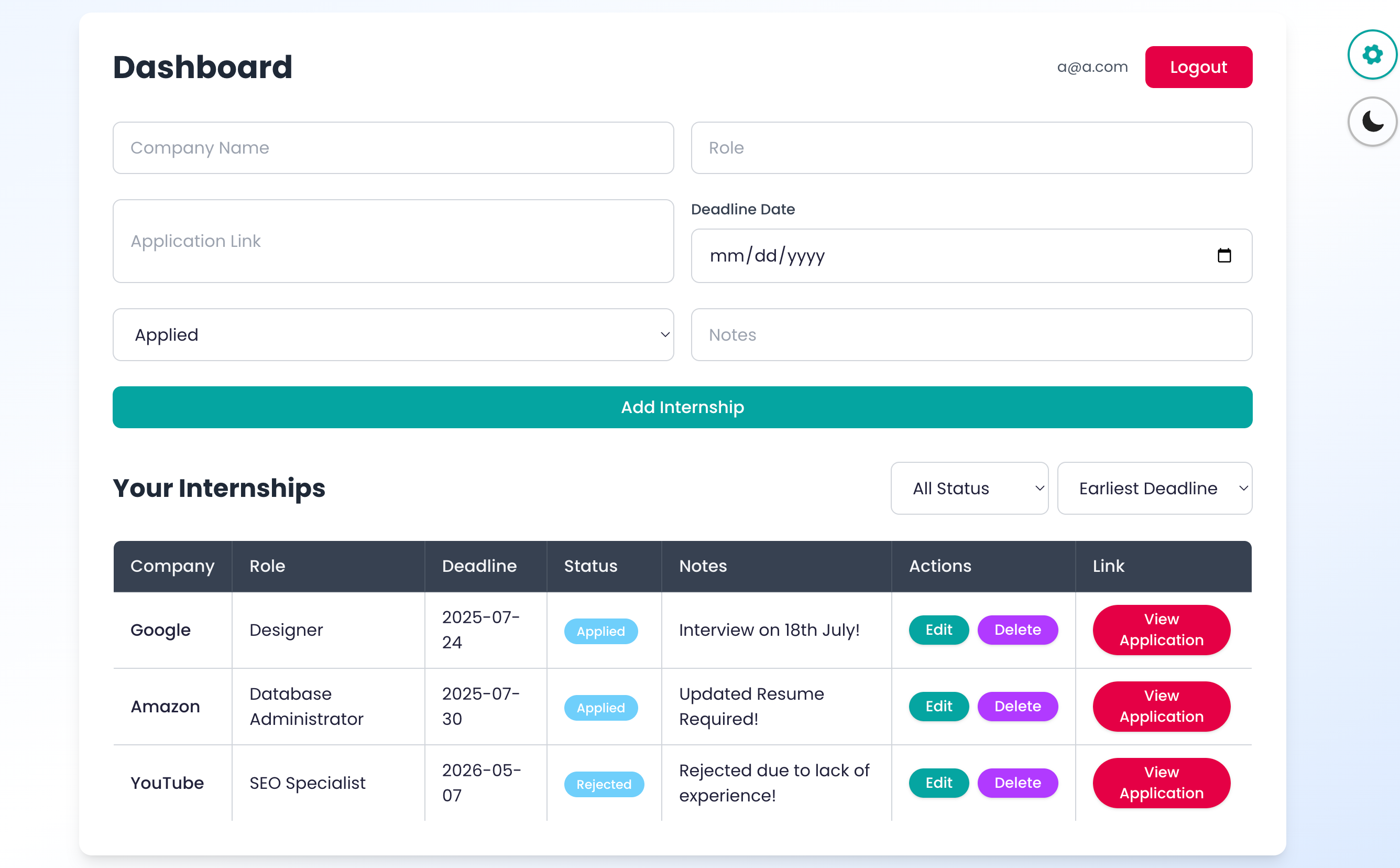 Track My Internship